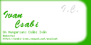 ivan csabi business card